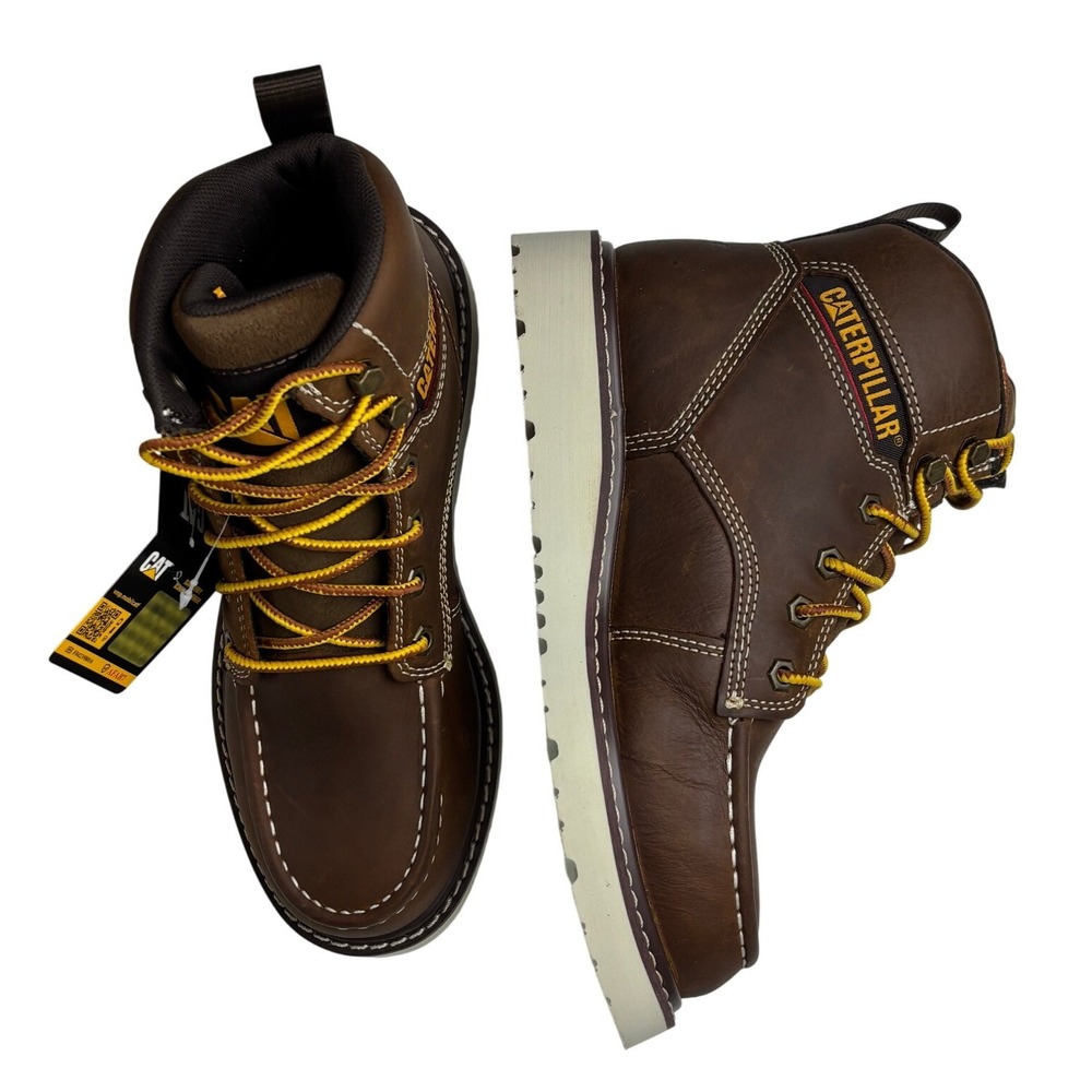 NEW Caterpillar Reclaimer Wedge ST Brown Women Size 7 Steel Toe Waterproof Boots